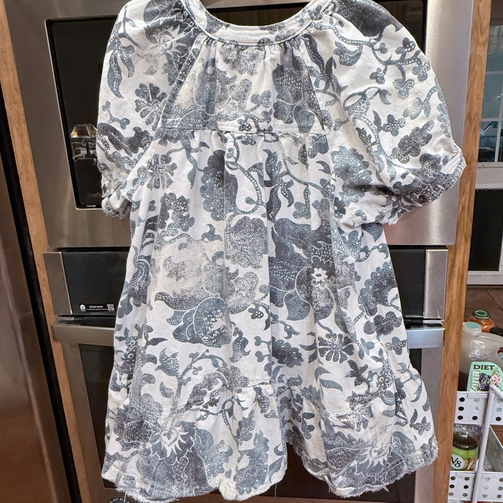 Pilcro by Anthropologie Puff Sleeve Dress/ with Frayed Hems XL - Picture 2 of 16